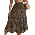 thumbnail image 4 of Musuos Women's A-line Midi Skirts Bohemian Floral Print High Waist Split Skirts Summer Casual Long Skirts, 4 of 7