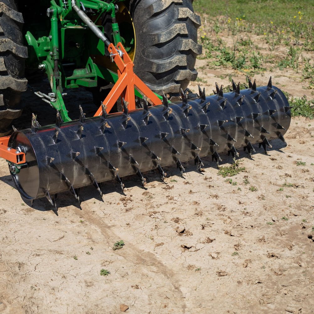 Titan Attachments 5 FT Drum Spike Aerator Tractor Attachment, 3" Long Spikes for Better Drainage
