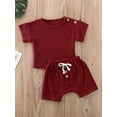 thumbnail image 2 of Emmababy Infant Baby Girls Cotton Short Sleeve Top+Button Pants Outfits, 2 of 6