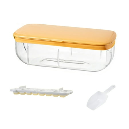 

Tiyuyo Ice Cube Tray with Lid Silicone Ice Maker Mold Bar Kitchen Tools (Yellow)