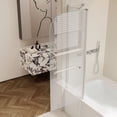 thumbnail image 2 of 43 W x 58 in. H Frameless Bathtub Shower Door, Fixed Bathtub Screen Shower with 1/4" (6mm) Tempered Glass,Aluminium Alloy Brushed Nickel, 2 of 12