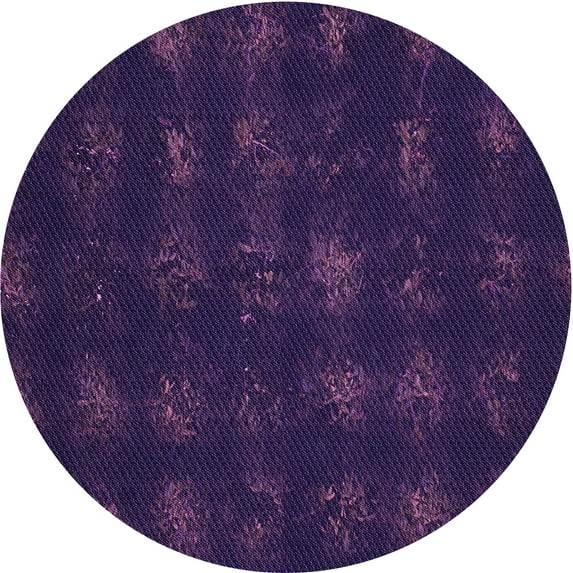 Ahgly Company Machine Washable Indoor Square Transitional Deep Purple Area Rugs, 3' Square