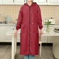 thumbnail image 6 of shqvo Women Long Raincoat Rain Jacket Coat Plus Size Lightweight for Work Hooded Full Zip up Waterproof Windbreaker, 6 of 7