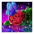 thumbnail image 2 of Cuadros Decorativos Mariposa rosa roja 5D DIY diamante pintura Kits completo redondo taladro pared arte decoración Wdftyju embutido en tela, 2 of 8