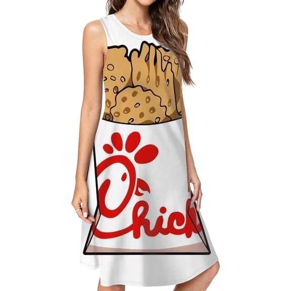 Chick Fa La Spring Summer Dresses For Women Fashion Dress Casual Sleeveless Loose Sundress With Pockets