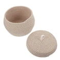thumbnail image 5 of Cotton Rope Braided Basket 1Set Round Decorative Storage Box With Lid Ideal For Baby Nursery Living Room, 5 of 5