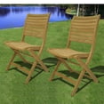 thumbnail image 2 of Outdoor Living and Style 2-Piece Brown Dublin Teak Patio Folding Chair Set 31", 2 of 3
