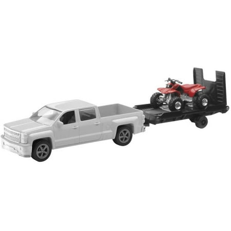 Honda Element Trailer - NewRay Chevy Truck w/ Trailer and Honda ATV White/Red 4 Wheeler