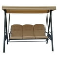 thumbnail image 5 of Kozyard Herbert 3 Seat Outdoor Deluxe Patio Swing with Comfortable Cushion (Beige), 5 of 7