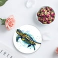 thumbnail image 4 of FMSHPON Ocean Sea Turtle Set of 6 Round Coaster for Drinks, Absorbent Ceramic Stone Coasters Cup Mat with Cork Base for Home Kitchen Room Coffee Table Bar Decor, 4 of 6
