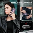 thumbnail image 6 of JEEHOOD Case For Samsung Galaxy A25 5G, RFID Blocking Compatible With MagSafe Detachable 2 In 1 Wallet With Snap fastening Card Holder,PU Leather Case,Kickstand Magnetic Protective Cover,Purple, 6 of 8