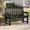 Black, variant on BouPower 48 Inch Poly Lumber Outdoor Bench for 2, Weather Resistant Patio Garden Bench with Slatted Back and Seat, 800 Lb Capacity Porch Bench for Lawn, Backyard, Front Porch, Deck