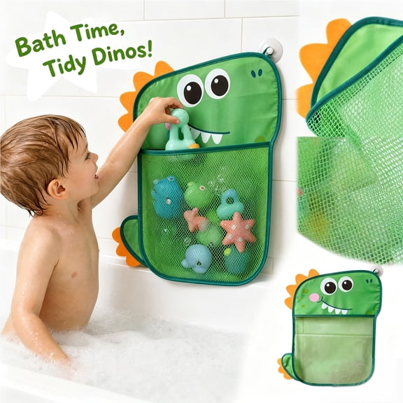 Clearance! Kids Bath Toy Mesh Bag - Dinosaur Design Organizer Hanging Net for Bathroom Toys, Cute Storage Holder
