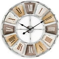 thumbnail image 1 of Reloj de Pared Decorativo de Metal Grande para Sala de Estar: Decoración de Pared de Estilo Rústico Moderno., 1 of 7