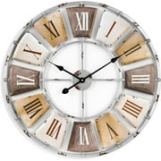 Decorative Large Metal Wall Clock for Living Room - Modern Farmhouse Wall Dcor