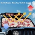 thumbnail image 5 of FUIALDOLG Windshield Sun Shade Compatible with Car SUV Off-road Vehicle 52.95"x16.14" Folding Front Window Sun Shade for Car Accessories (Red Hawaiian Palm Tree), 5 of 7