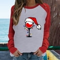 thumbnail image 2 of Fesfesfes Women's Raglan Sweatshirt Christmas Printed Long Sleeve Shirts Xmas Round Neck Casual Tops, 2 of 6