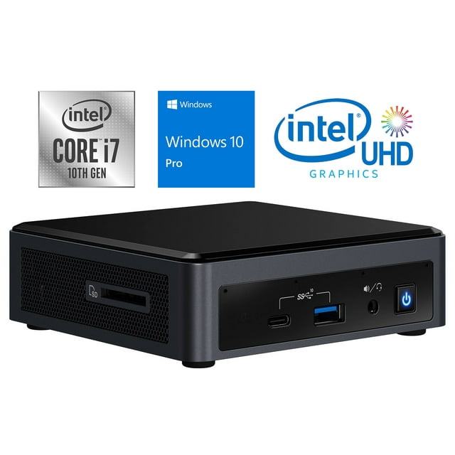 Intel NUC10i7FNK Mini PC, Intel Core i7-10710U Upto 4.7GHz, 32GB RAM, 2TB NVMe SSD, HDMI, Thunderbolt, Card Reader, Wi-Fi, Bluetooth, Windows 10 Pro