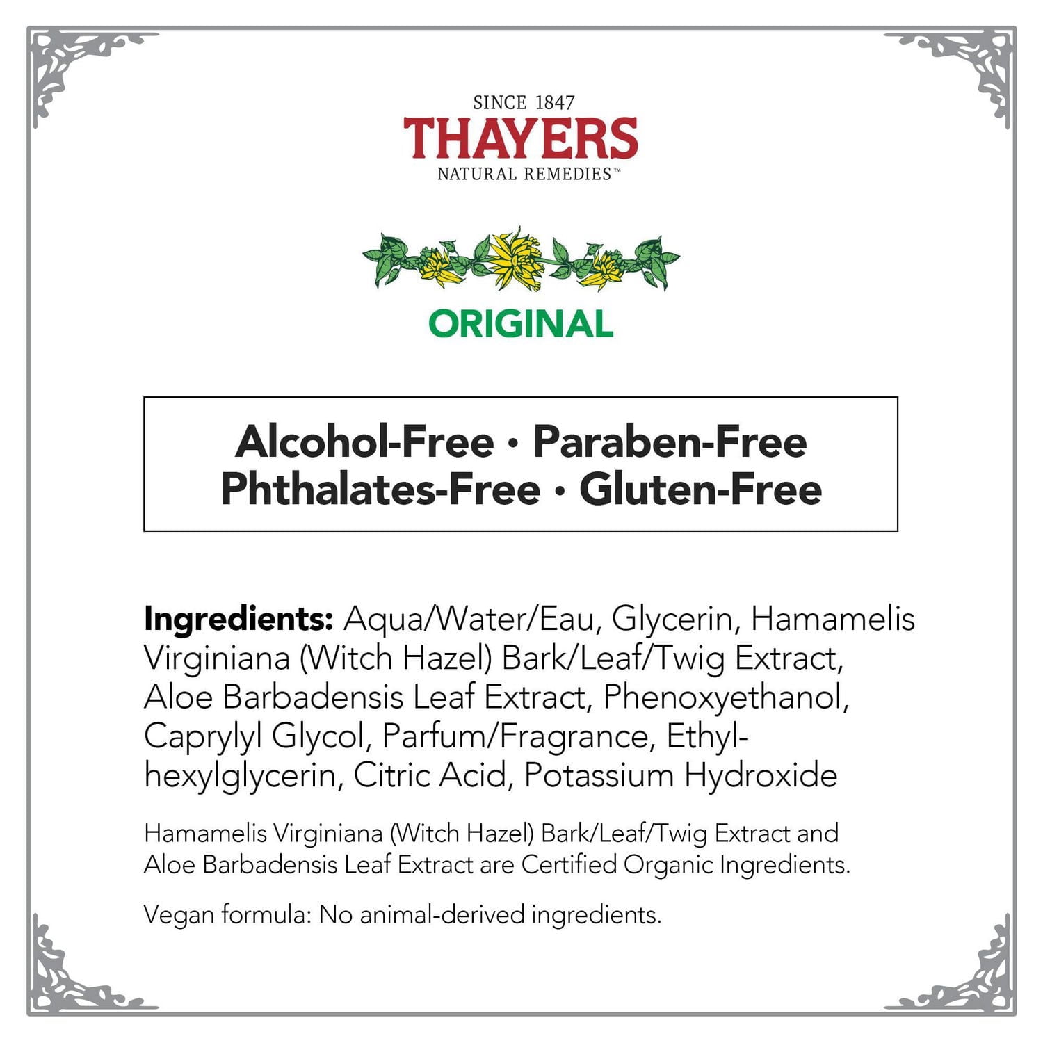 Thayers Original Facial Toner Alcohol-Free Witch Hazel and Aloe Vera