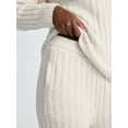 thumbnail image 3 of Joyspun Women's Cozy Ribbed Crewneck Top and Wide-Leg Pants Set, 2-Piece, Sizes XS-3X, 3 of 4