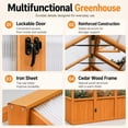 thumbnail image 4 of PABIMIA 6 ft. x8 ft. Wood Greenhouse, Outdoor Walk-in Greenhouse Kit with Polycarbonate Panels and Adjustable Roof Vent, 4 of 7
