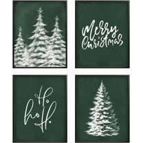 Hieng Vintage Christmas Wall Art Decor, Merry Christmas Santa Claus Wall Posters Prints Set of 4, Christmas Wall Decor Gifts for Winter Holiday Living Room Bedroom Kitchen (Unframed)