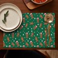 thumbnail image 5 of Green Christmas Gingerbread Man Pattern Summer Placemats Table Placemats Set Of 4-Linen Kitchen Washable Placemats Table Mats 11.8"x17.7" Non-Slip Heat Resistant, 5 of 6