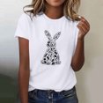 thumbnail image 2 of Tauxra Hauts d'Été à Manches Courtes pour Femmes, T-Shirts à Col Rond pour Femmes, Blouse T-Shirt Décontractée à Imprimé de Pâques, 2 of 5