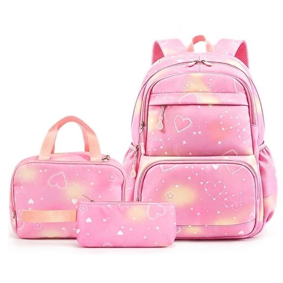 Schoolbag Backpack for College High Middle School Primary School Fashion Student bag, Cute Bookbag for Teens Women,3 PCS