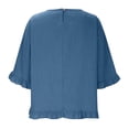 thumbnail image 4 of Summer Sales Womens Summer Tops Cute Lightweight Cotton‑Linen 3/4 Sleeve Summer Casual Blouse Oversized Tshirts for Women Under 12$, 4 of 7