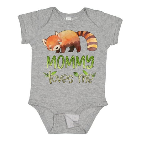 

Inktastic Mommy Loves Me Cute Red Panda Gift Baby Boy or Baby Girl Bodysuit
