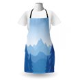 thumbnail image 3 of Northwoods Apron, Blue Winter Hand Drawn Style Mountains Snowy Landscape Spruce Trees, Unisex Kitchen Bib with Adjustable Neck for Cooking Gardening, Adult Size, Blue and Pale Blue, by Ambesonne, 3 of 4