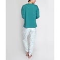 thumbnail image 3 of Hanes Women's Comfort Sleep Legacy Rib Knitted Top And Jogger Bottom Pajama Set, Green/Mistletoe, 2X, 3 of 4