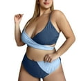 thumbnail image 4 of IDALL Bikini Sets Bathing Suit Plus Size Tankini Swimsuits For Tummy Control Bathing Suits Two Piece Tankini Tops With Bikini Bottoms Twists Swimwear Plus Size Swimsuit Micro Bikini Blue XL, 4 of 6