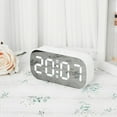thumbnail image 2 of Digital Mirror Alarm Clock White,Display LED Aesthetic Alarm Clock Easy Read Mirror Desk Clock Non Ticking,5 Levels Adjustable Brightness Light for Room Decor Home Bedroom Office, 2 of 8
