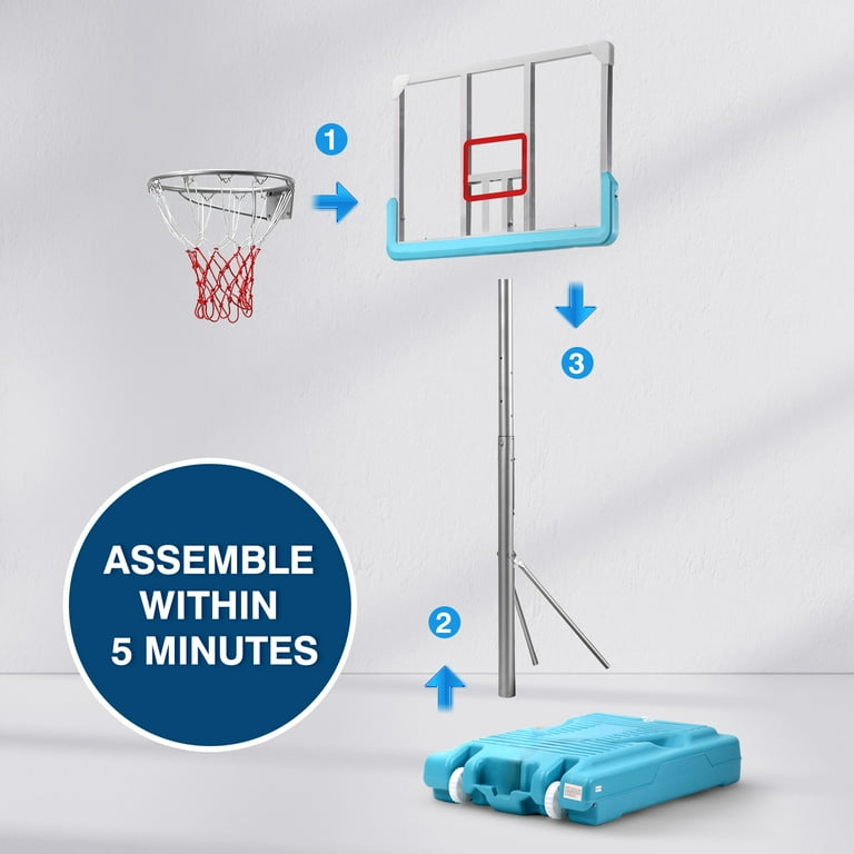 MaxKare Basketball Hoop Goal Portable Basketball System Set Stand  Adjustable Height Poolside Outdoor Indoor – MAXKARE