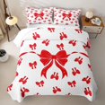thumbnail image 2 of Erosebridal Red Bowknot Twin Quilt Set for Boys Girls, Cute Bow-tie Twin Coverlet Set, 2pcs, 2 of 7
