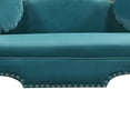 thumbnail image 5 of 2 Seater Couch Sofa with 2 Round Pillows, Modern Velvet Upholstered Loveseat Sofa, Wooden Legs Sofa with Nailhead and Round Arm for Living Room, Teal, 5 of 5