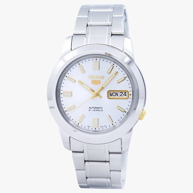 Seiko Reloj Automático 5 de Acero Inoxidable Plateado para Hombre SNKK09