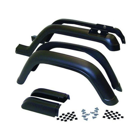 Front and Rear Fender Flare - Compatible with 1987 - 1995 Jeep Wrangler 1988 1989 1990 1991 1992 1993 1994