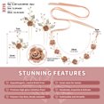 thumbnail image 5 of Miallo Boho Floral Hair Accessories Set of 4, Pink Rose Wedding Hair Band with Pearl Crystal Hair Pins for Brides, Bridesmaids, and Flower Girls, 5 of 8