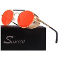 thumbnail image 5 of Sunier Retro Round Non-Polarized Steampunk Sunglasses Men Women Shield Goggles Shades, 5 of 9