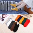 thumbnail image 4 of 6 Pairs Women Four Seasons Socks Solid Candy Color Sweat Deodorant Sweet Cotton Boat Socks, 4 of 28