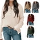 thumbnail image 4 of Blusa de mujer con botones de manga larga y hombros caídos, blusa de corte informal transpirable a la moda para mujer, color albaricoque S, 4 of 6