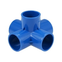 5-Way Elbow Pipe Fitting,Furniture Grade,1-inch Size Tee Corner Fittings Blue 5Pcs
