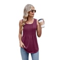 thumbnail image 2 of Womens Loose Fit Casual Flowy Tank Tops Sleeveless Summer Tops Wine red M, 2 of 9