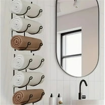 Space-Saving Wall-Mounted Towel Rack - Multifunctional Towel Holder Wall Shelf, Easy No-Punch Install Bathroom Towel Shelf