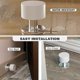 thumbnail image 3 of Door Stop 2-Pack with Bonus Sticker - Two Self-Adhesive White Rubber Door Stops - Heavy Duty Stainless Steel Body with Sound-Deadening Bumper Top - Su, 3 of 5