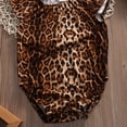 thumbnail image 5 of Qiylii Baby Girl's Leopard Romper, Ruffled Sleeveless Bodysuit + Hairband, 5 of 7