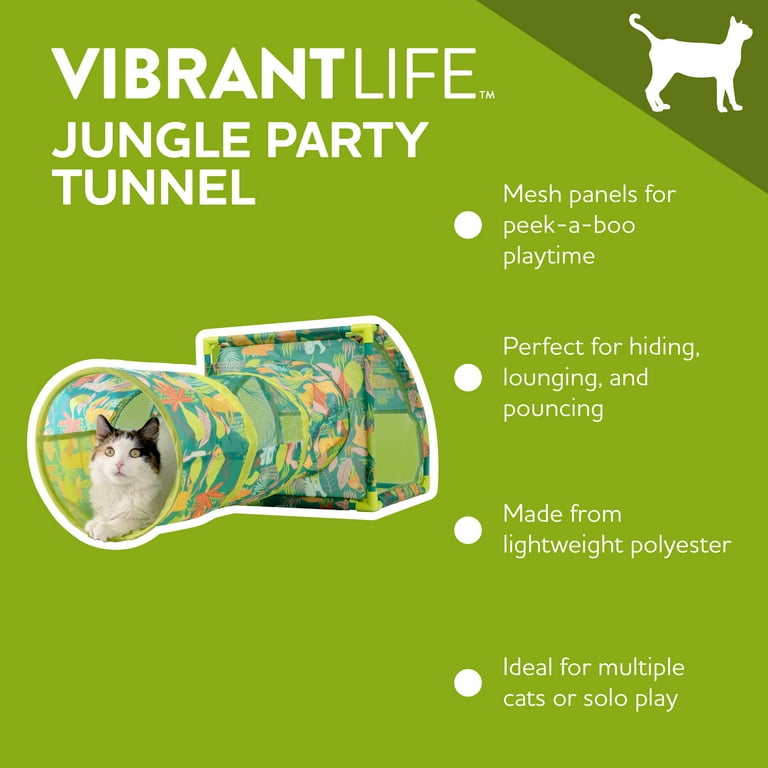 Vibrant Life Jungle Party Cove Pet Tunnel Portable Cat Toy Multicolor One Size Walmart